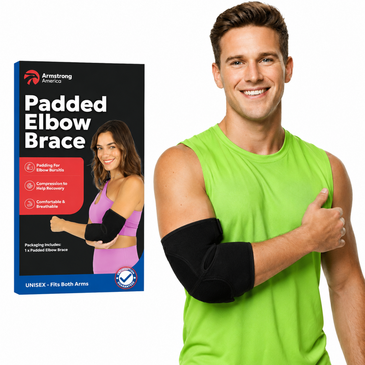 Codera unisex acolchada para bursitis | Con funda de compresión