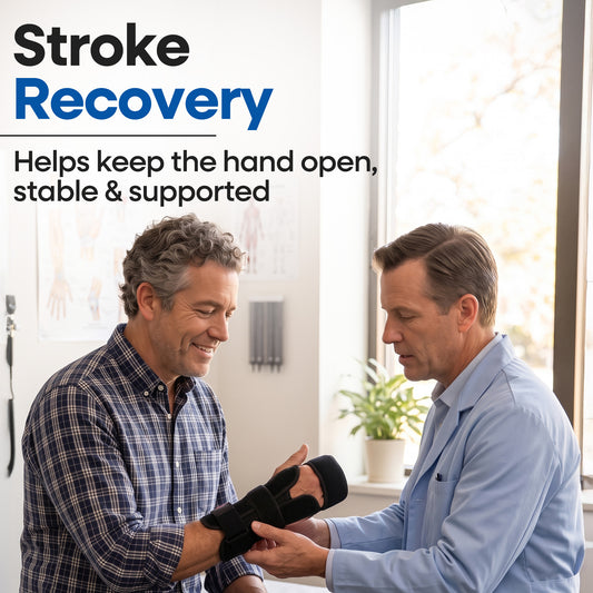 Resting Hand Splint for Stroke - Hand Brace with Finger Support Brace (Fits Both Hands)