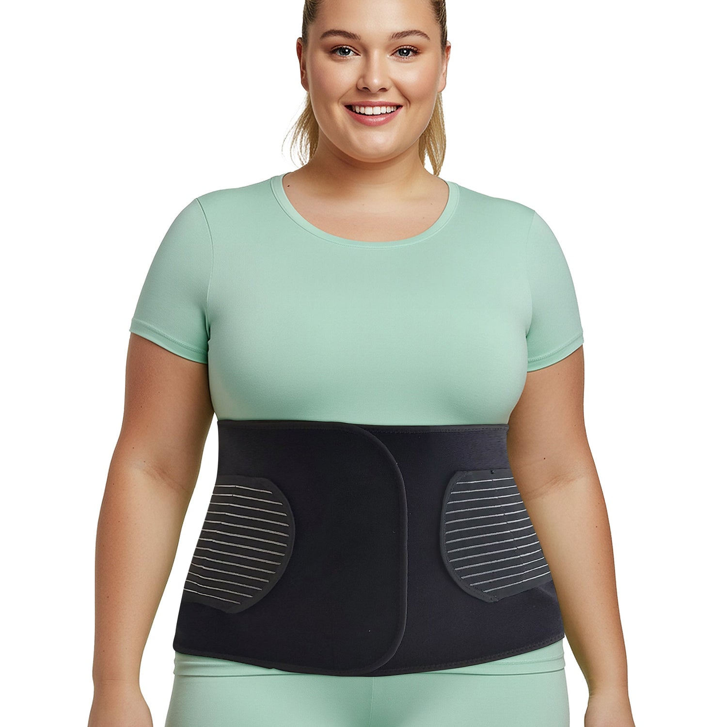 Hernia belts, abdominal binders and rib braces providing core compression and support for hernias, post-surgery recovery and rib or abdominal pain relief.