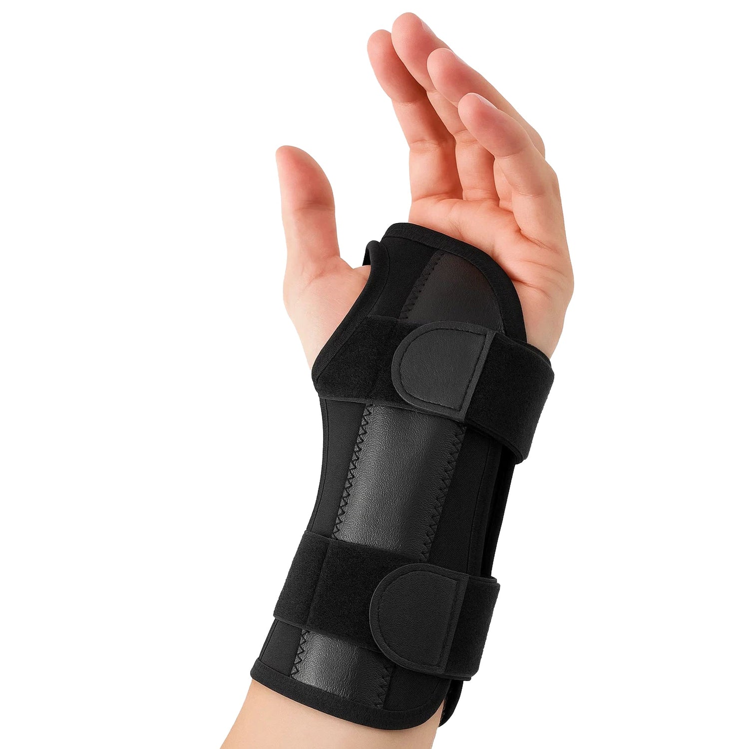 Wrist and hand supports including braces, splints and compression gloves for carpal tunnel, arthritis, tendonitis and sprain pain relief.