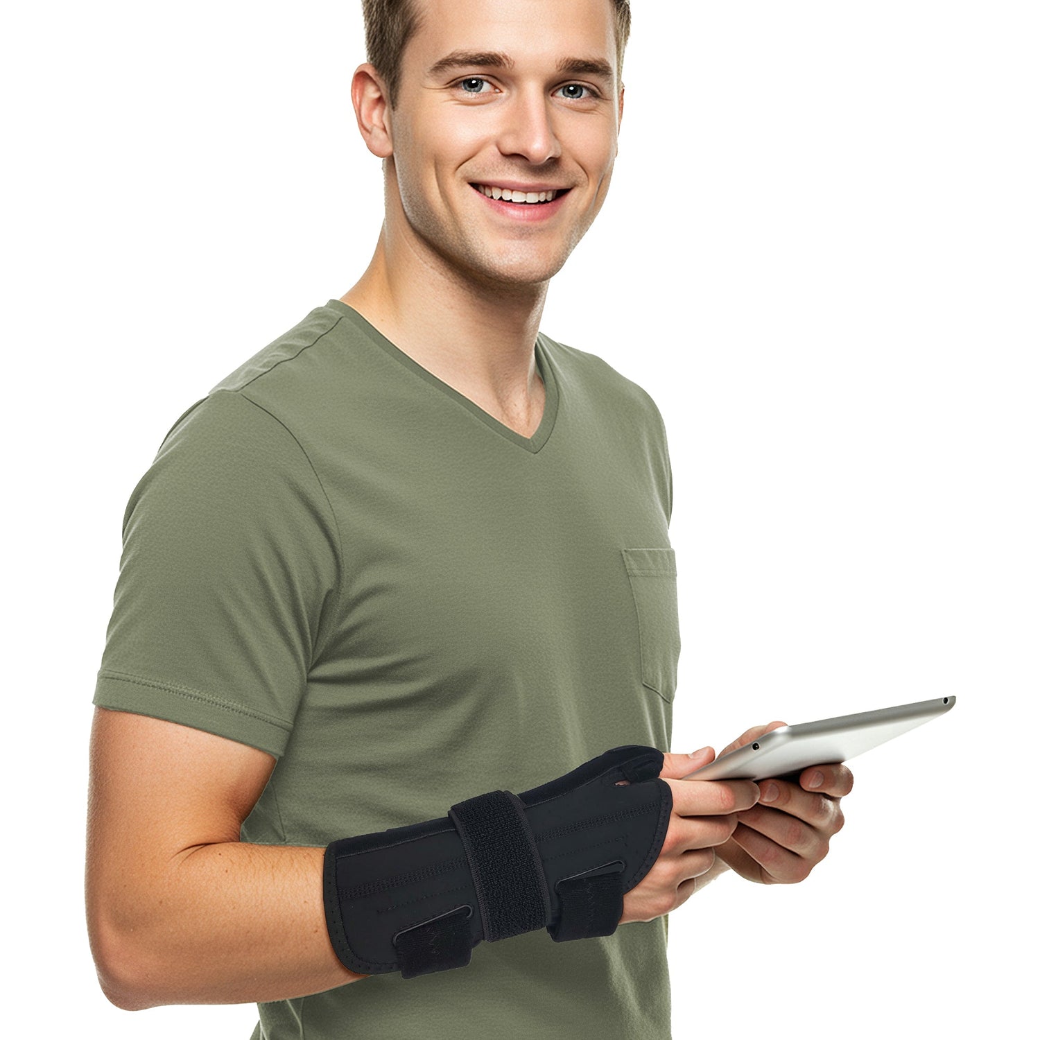 Wrist and thumb braces for carpal tunnel, tendonitis, arthritis and sprains, stabilizing the hand and thumb joint for pain relief and support.