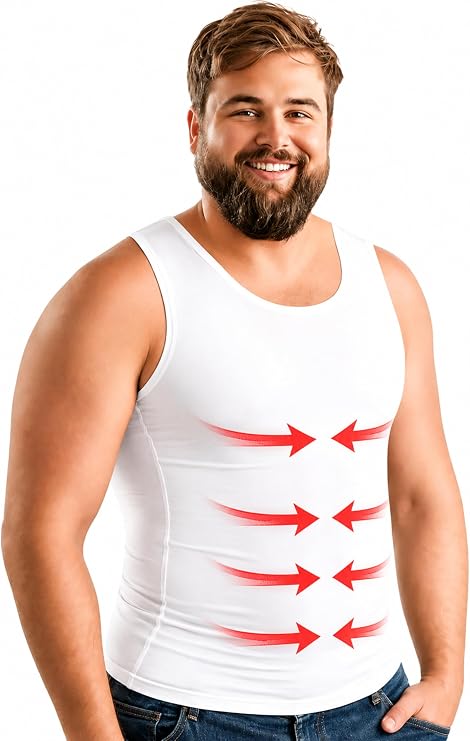 Camiseta sin mangas adelgazante de compresión para hombre