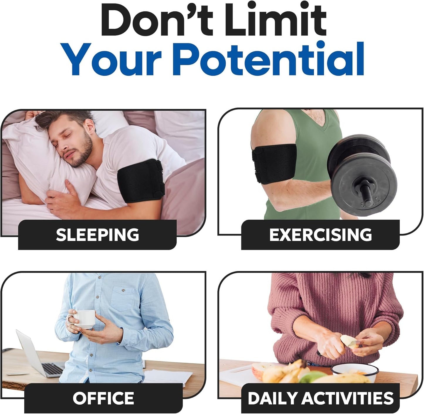 Unisex Bicep Tendonitis Brace & Compression Sleeve