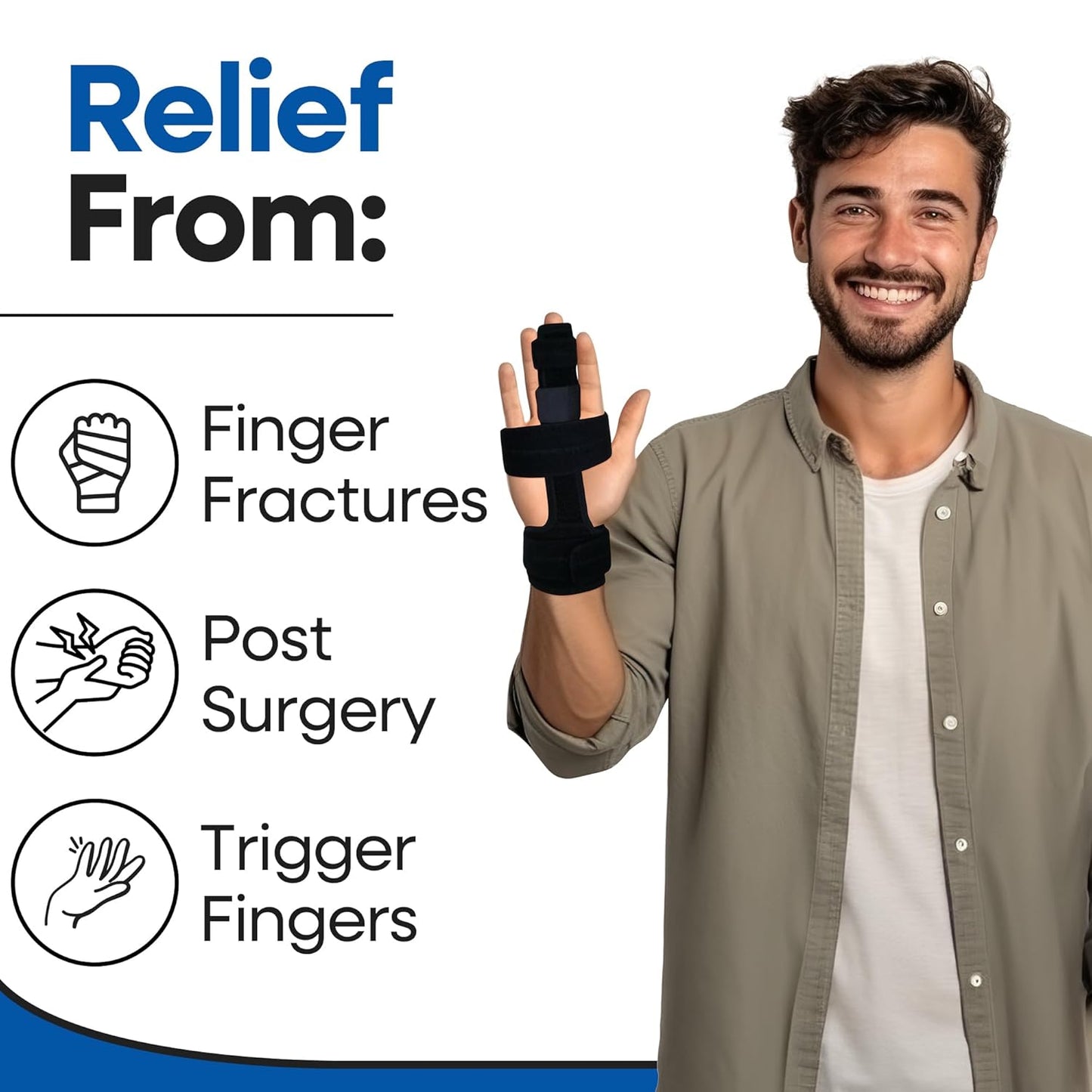 Trigger Finger Splint Finger Brace with Palm Band