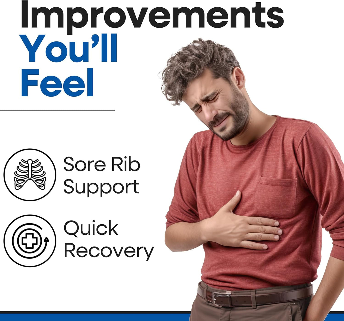 Unisex Rib Brace Chest Binder for Rib Pain Relief