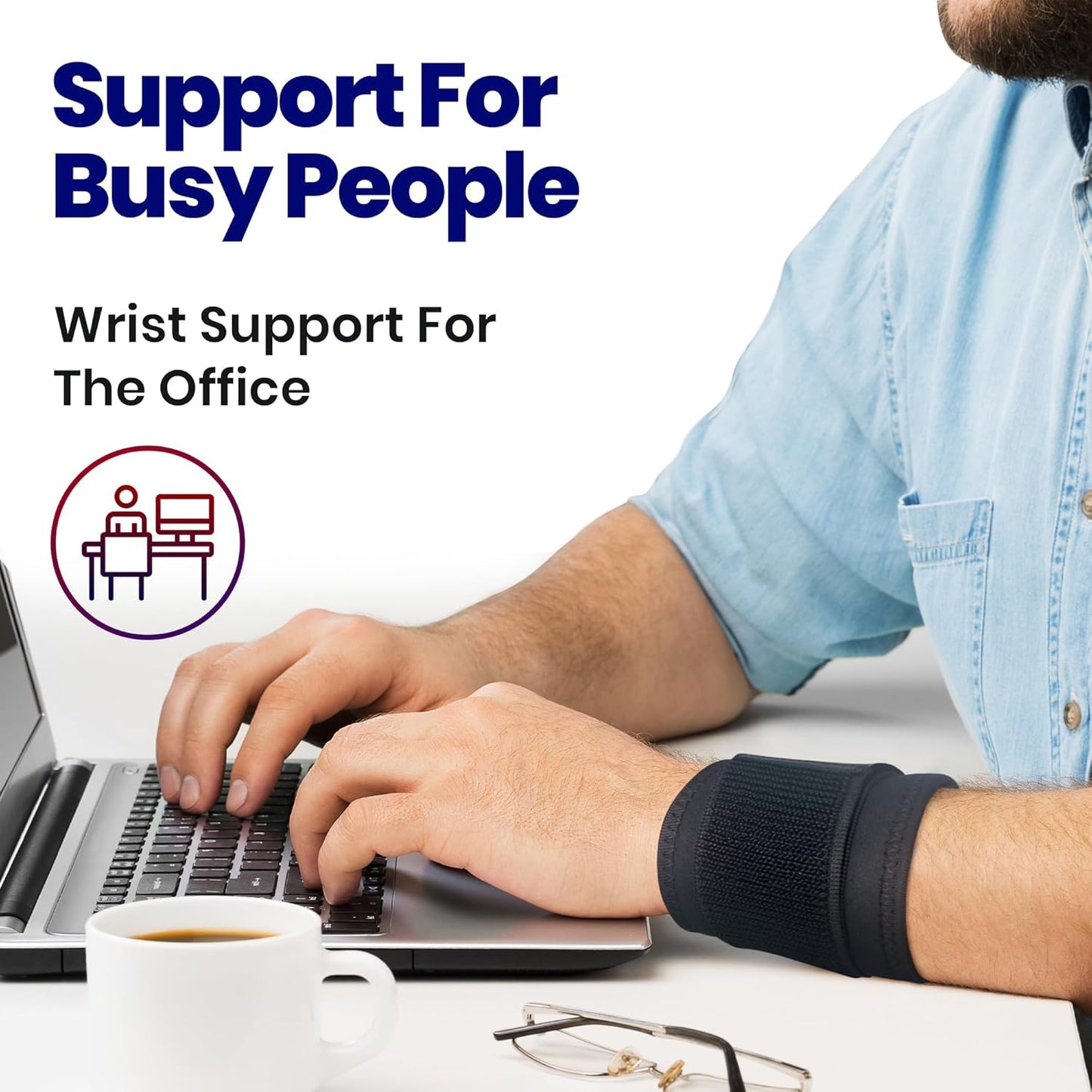 Wrist Compression Wraps for Tendonitis | 2-Pack