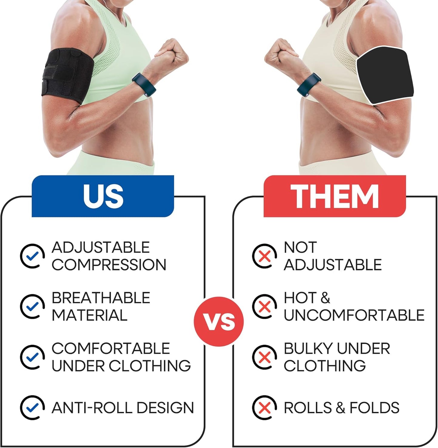 Unisex Bicep Tendonitis Brace & Compression Sleeve
