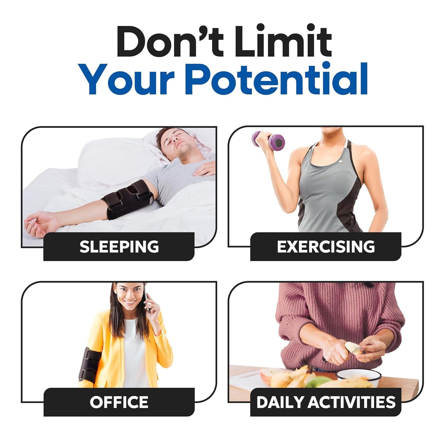 Unisex Elbow Brace with Removable Splints