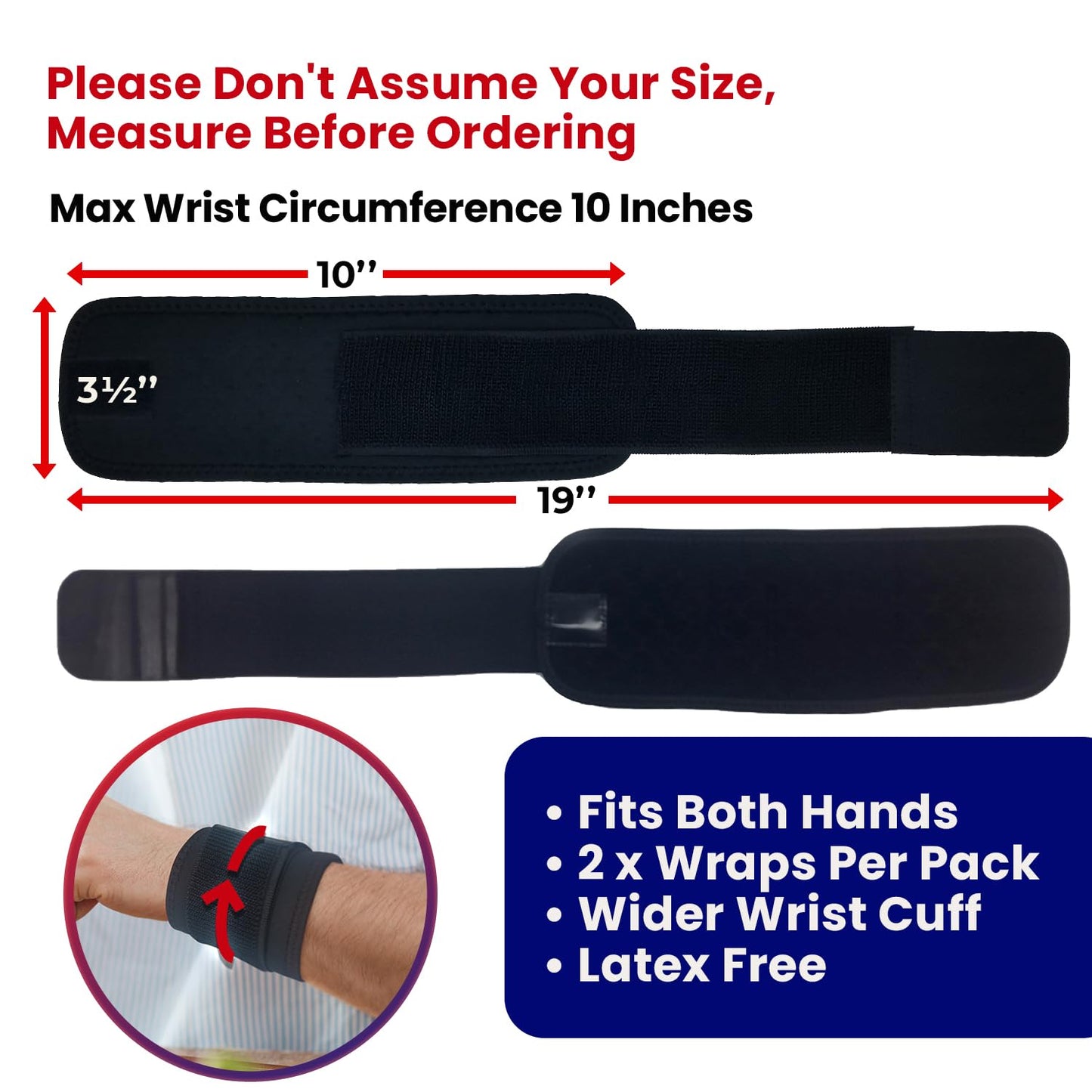 Wrist Compression Wraps for Tendonitis | 2-Pack