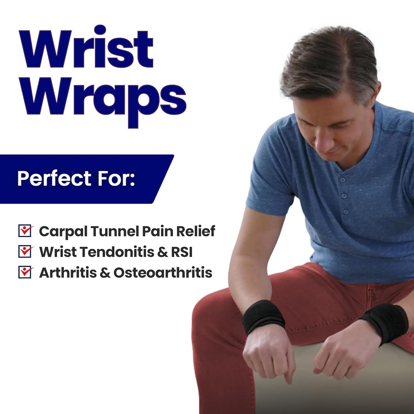 Wrist Compression Wraps for Tendonitis | 2-Pack