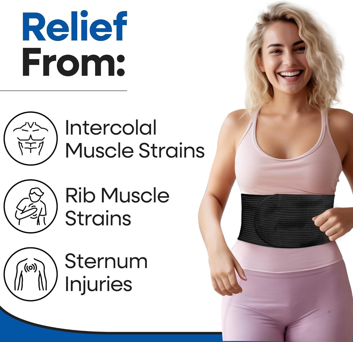 Unisex Rib Brace Chest Binder for Rib Pain Relief