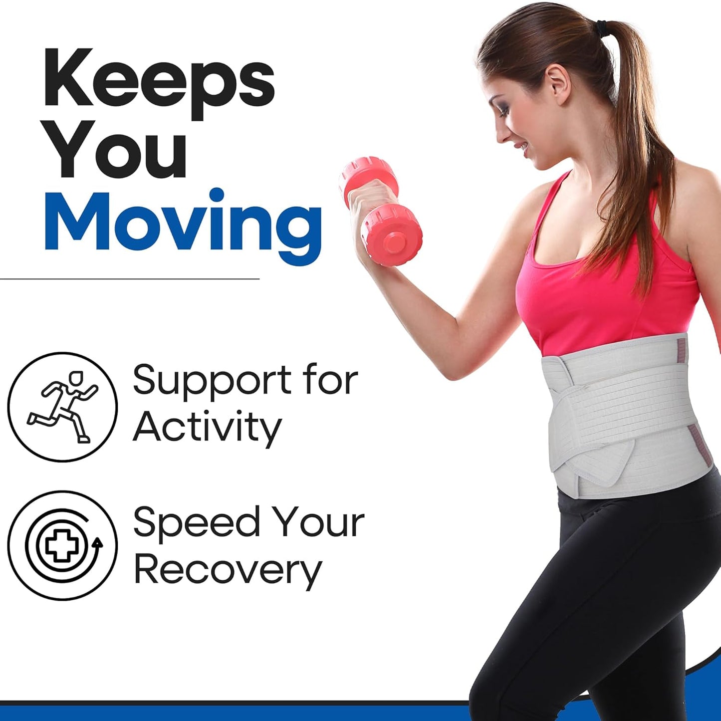 Unisex Abdominal Binder Post Surgery Belly Wrap with Compression Bands