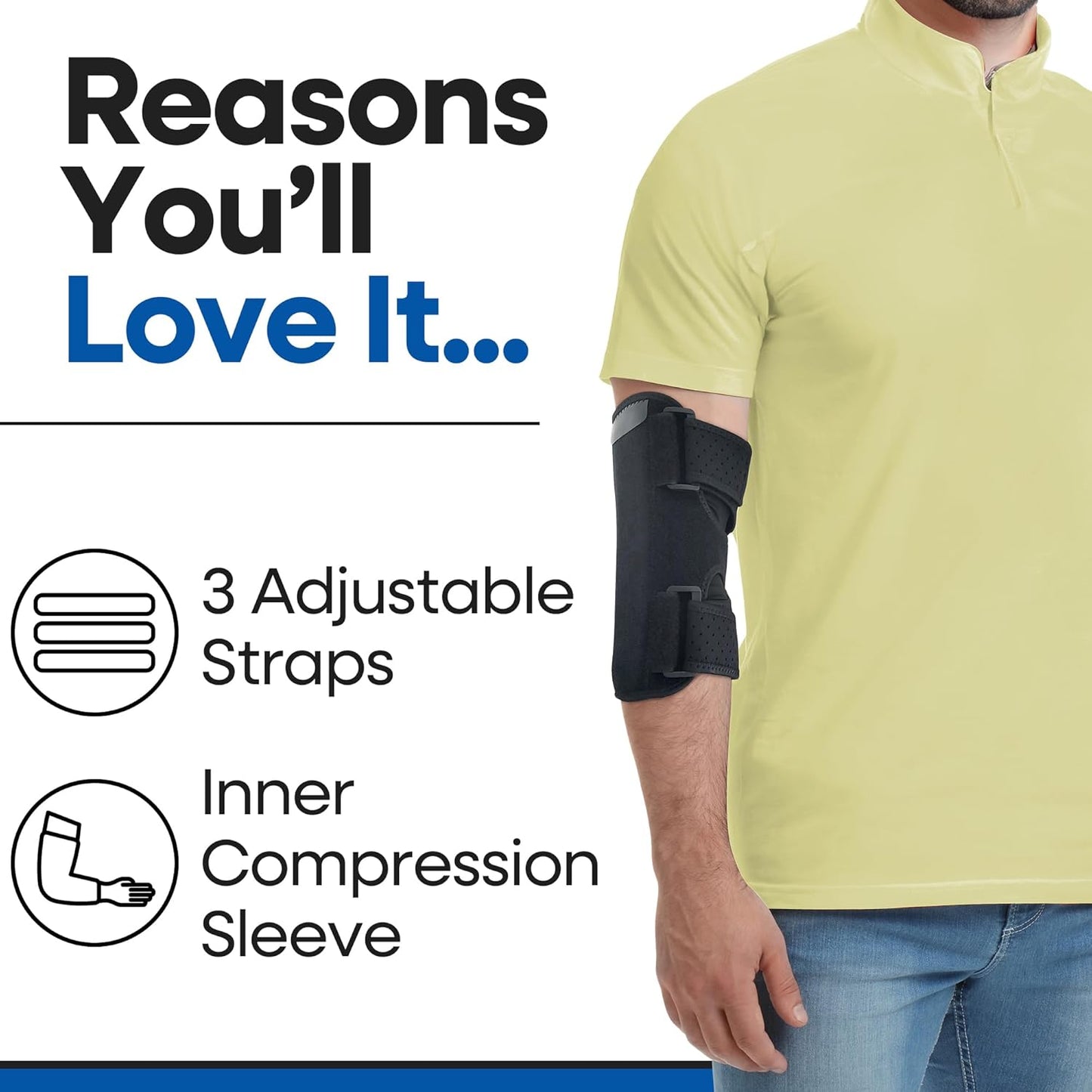 Unisex Elbow Brace with Removable Splints