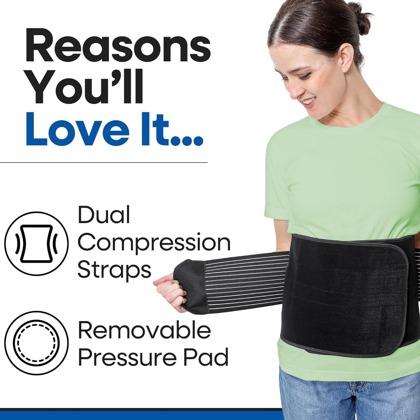 Unisex Hernia Belt with Support Straps & Pressure Pad