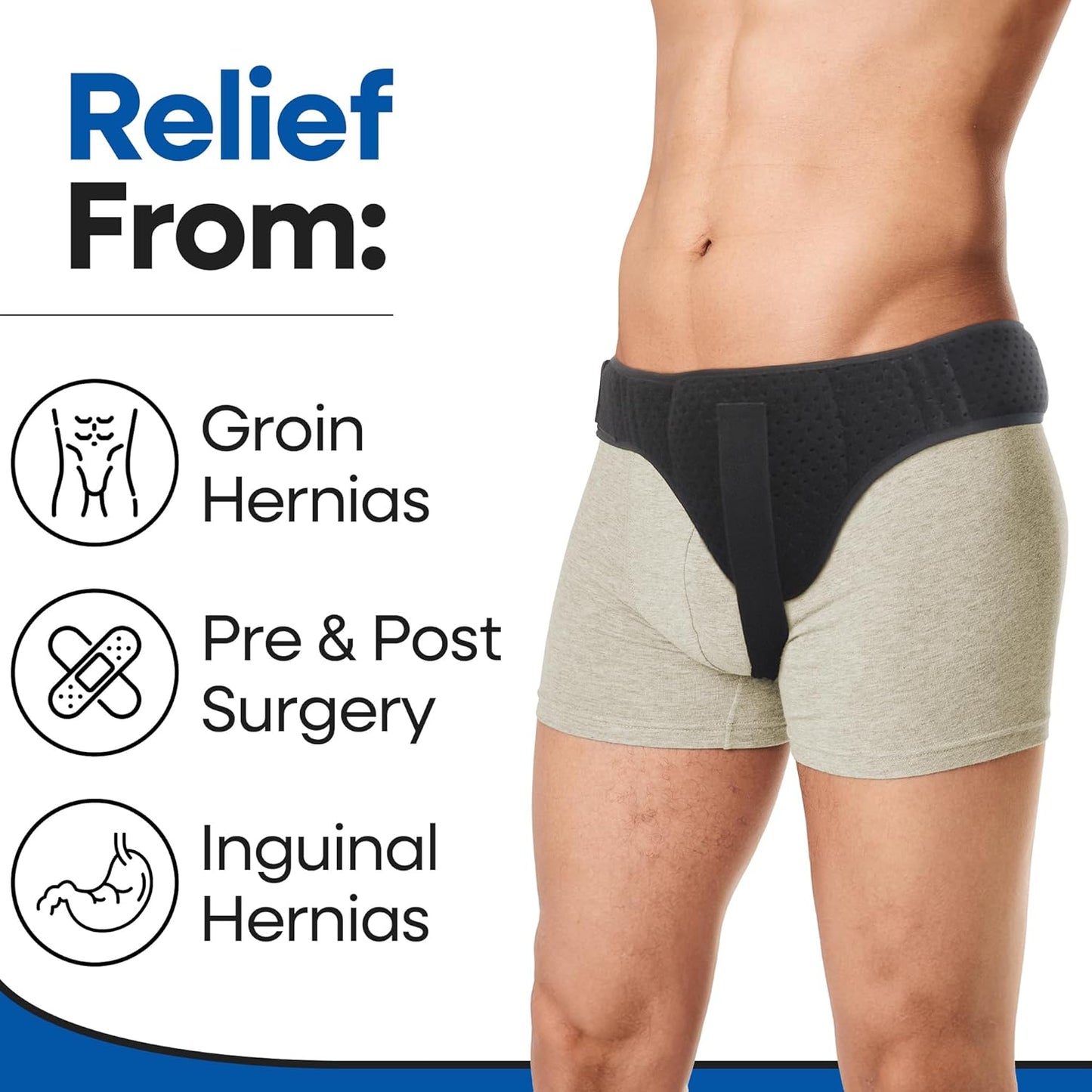 Inguinal Hernia Belt for Men (Fits Both Sides)