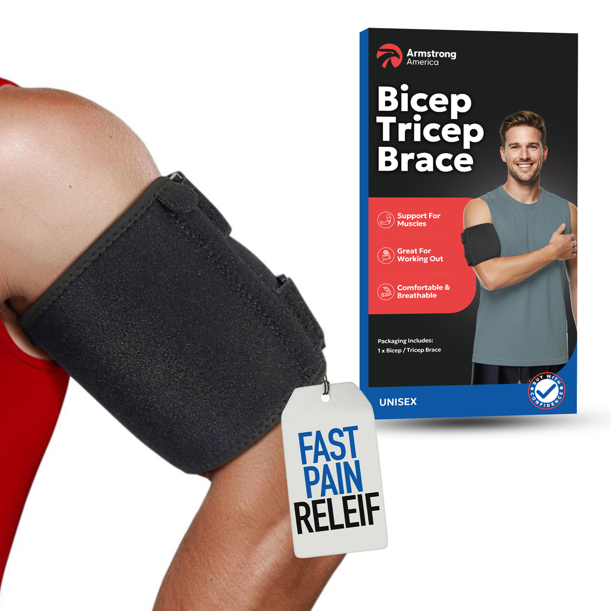Attelle et manchon de compression unisexe pour la tendinite du biceps