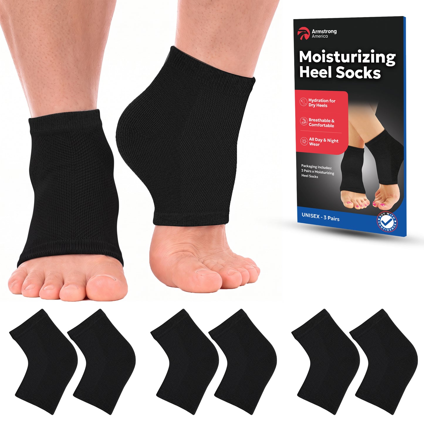 Chaussettes hydratantes pour talons (3 paires)