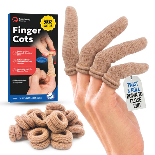 Cotton Finger Cots & Finger Protectors (75 Pack)