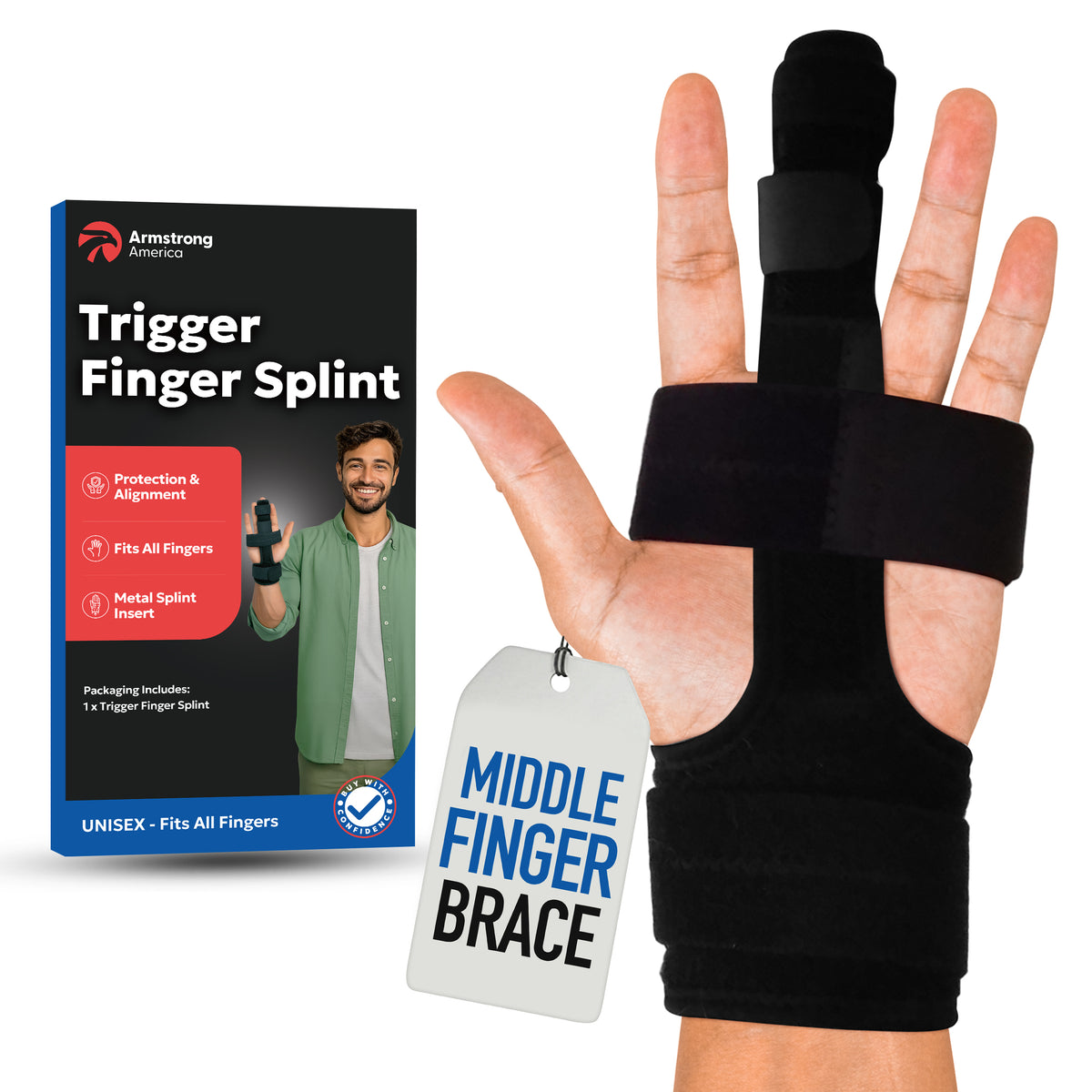 Trigger Finger Splint Finger Brace with Palm Band