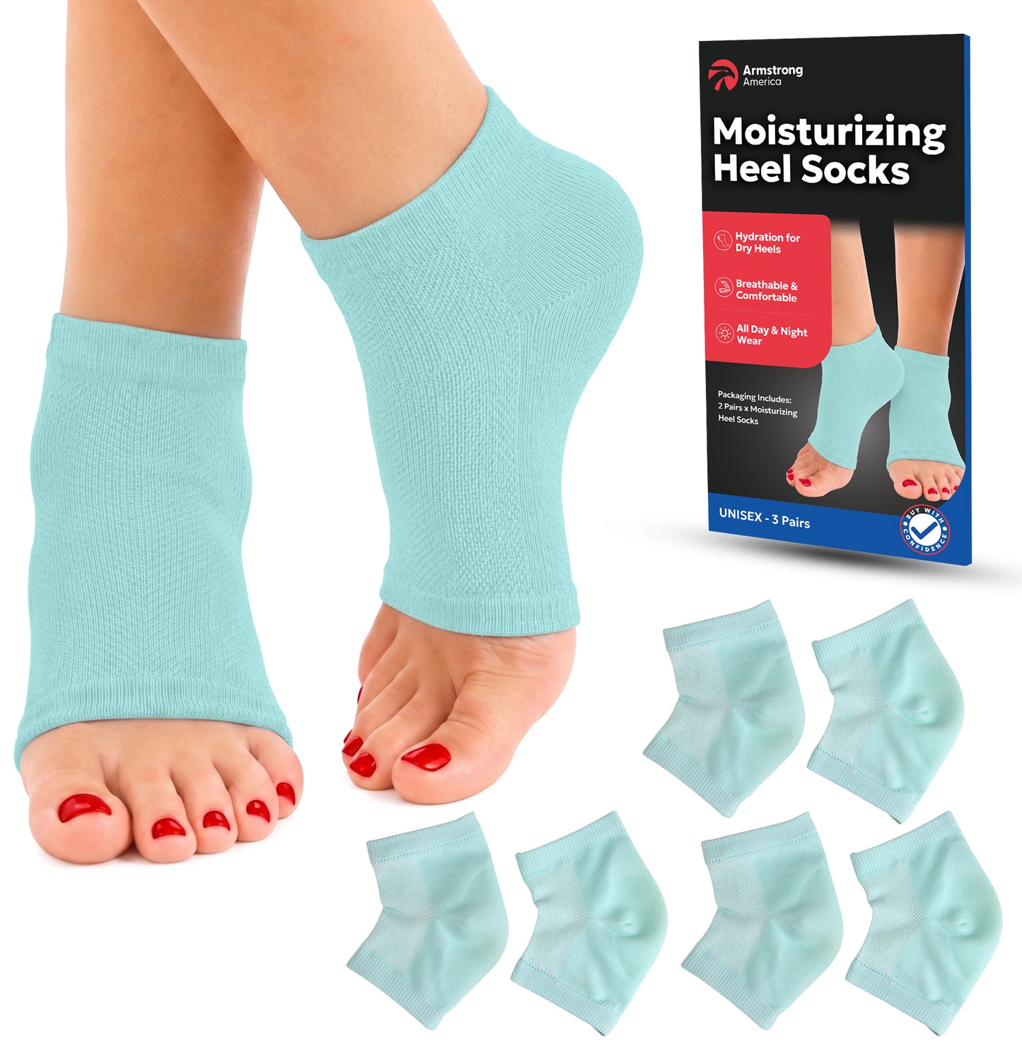 Chaussettes hydratantes pour talons (3 paires)