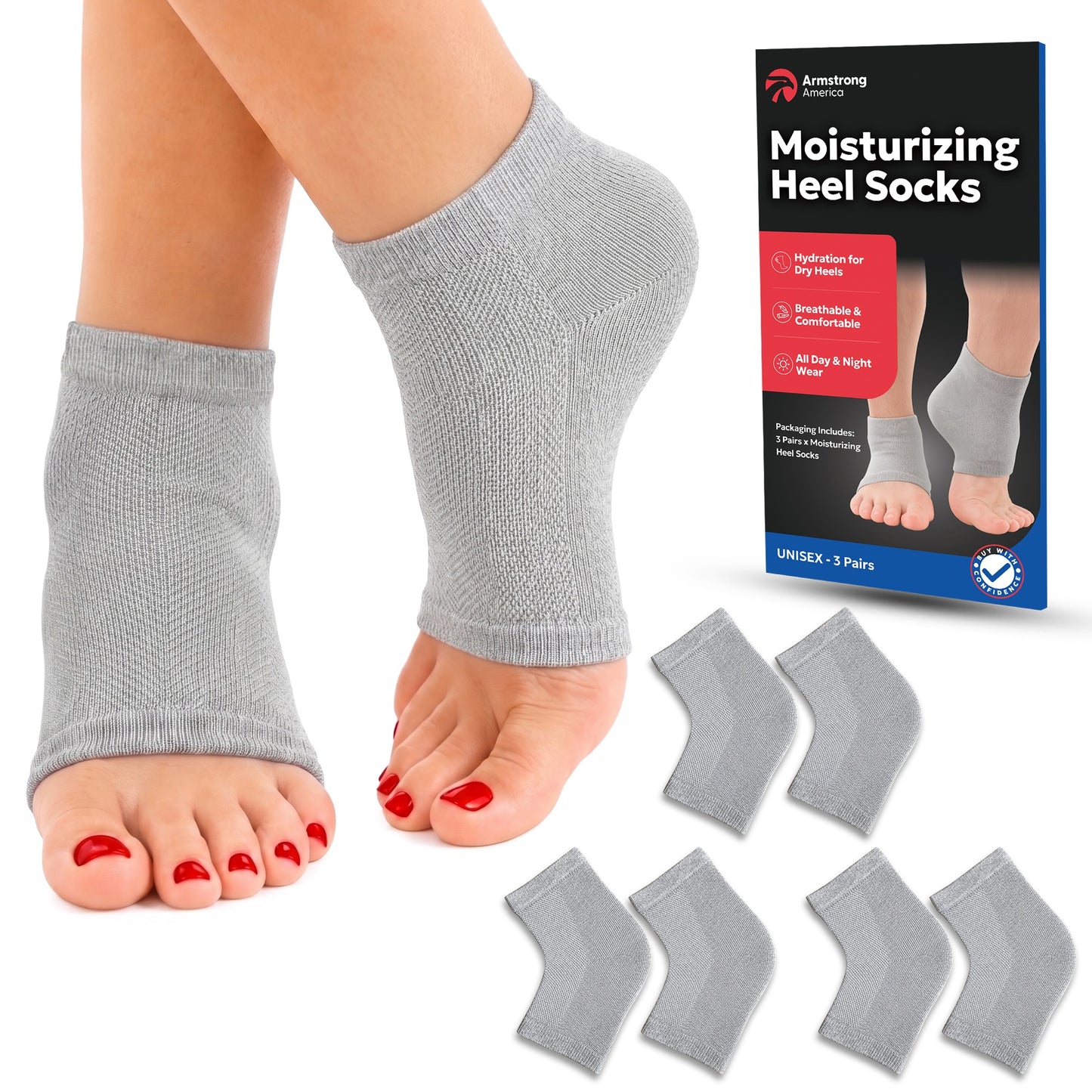 Chaussettes hydratantes pour talons (3 paires)