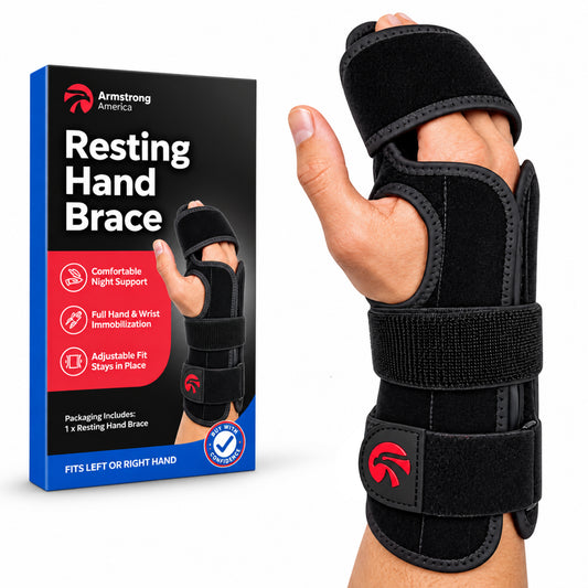Resting Hand Splint for Stroke - Hand Brace with Finger Support Brace (Fits Both Hands)