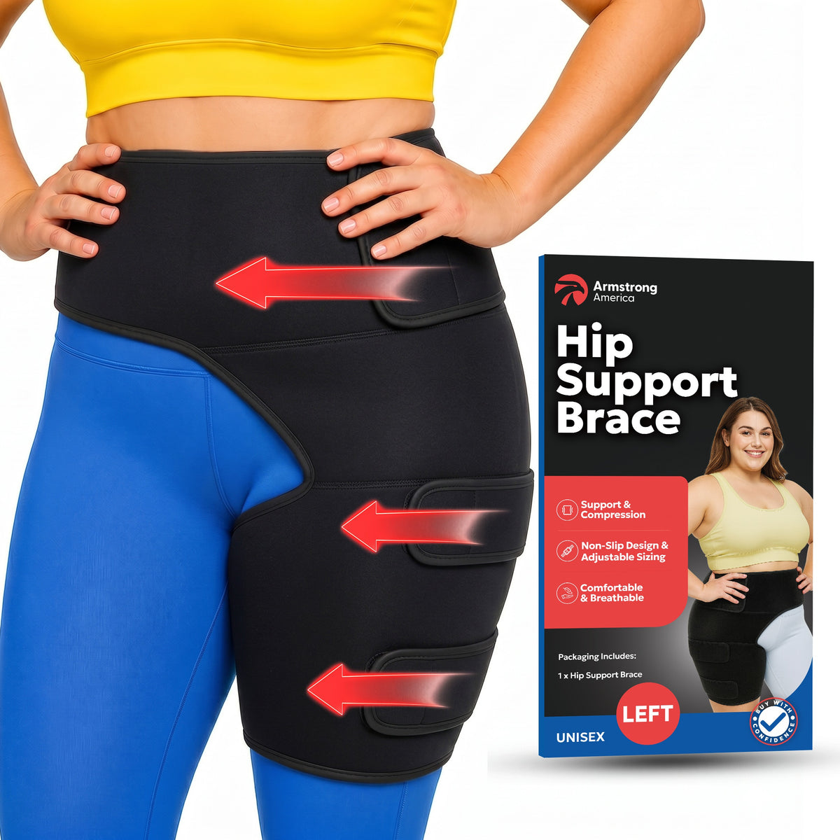 Unisex Plus Size Hip Brace Thigh Compression Sleeve