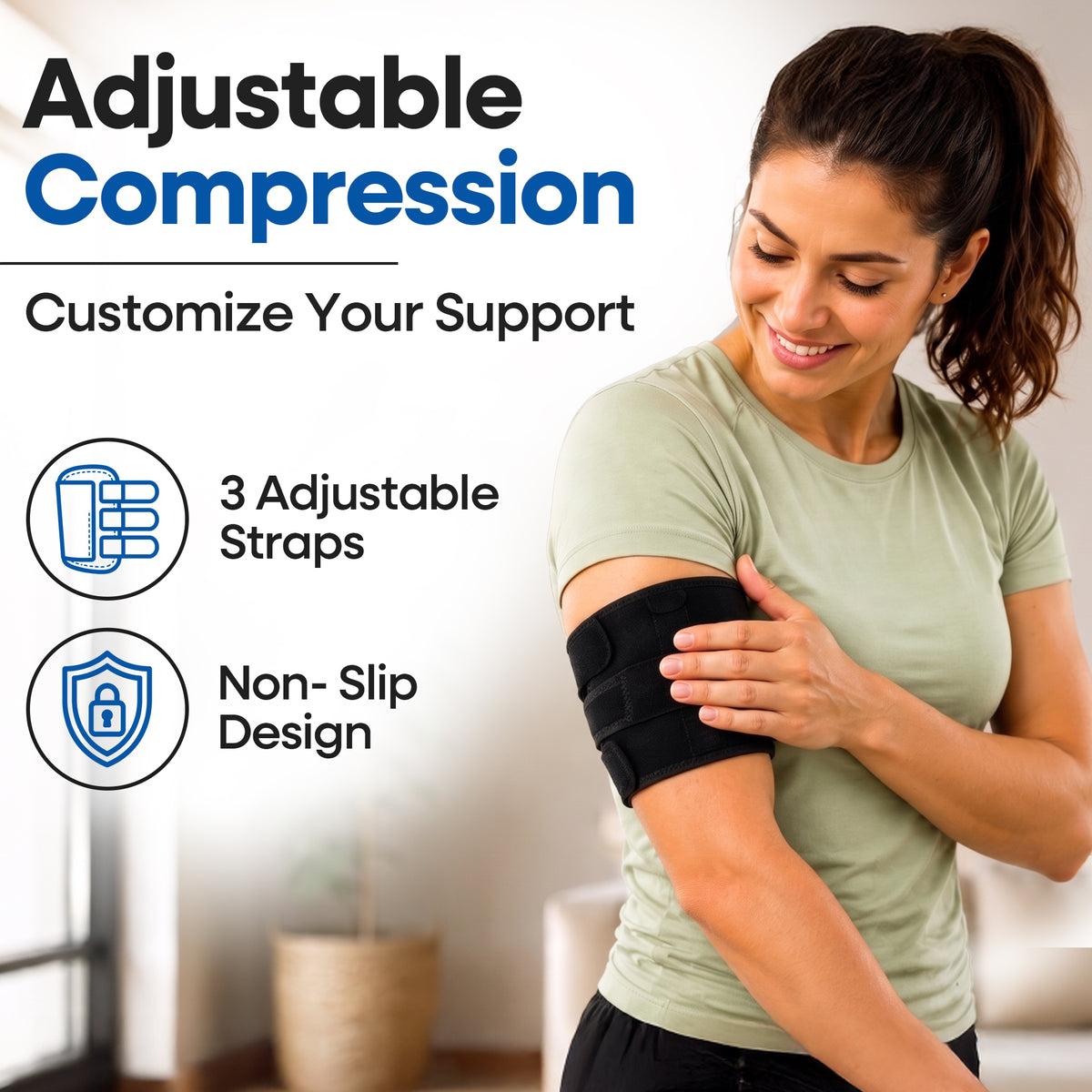Attelle et manchon de compression unisexe pour la tendinite du biceps