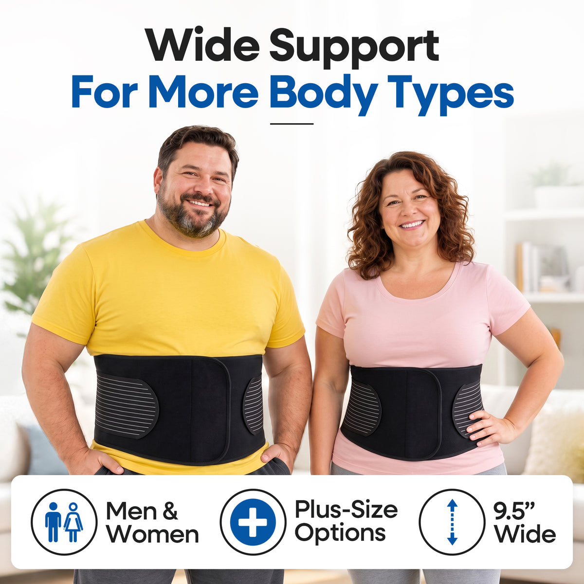 Ceinture herniaire unisexe avec sangles de soutien et pelote de compression