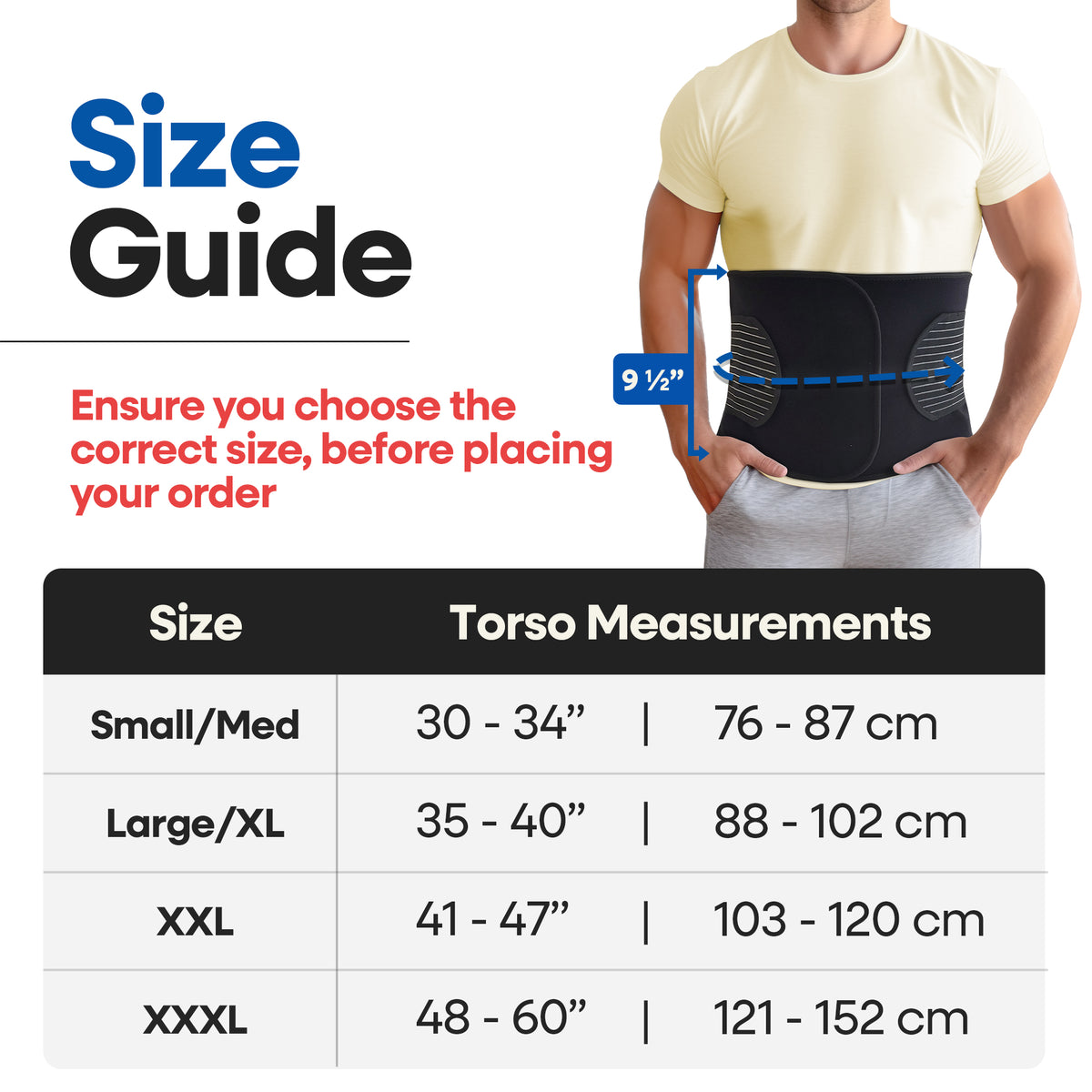 Ceinture herniaire unisexe avec sangles de soutien et pelote de compression