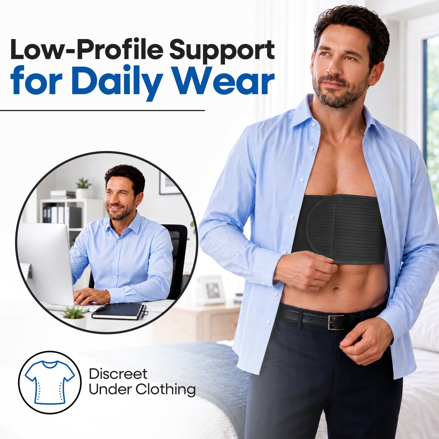 Faja/Venda Acanalada Unisex para el Pecho/Costillas para Aliviar el Dolor Costal