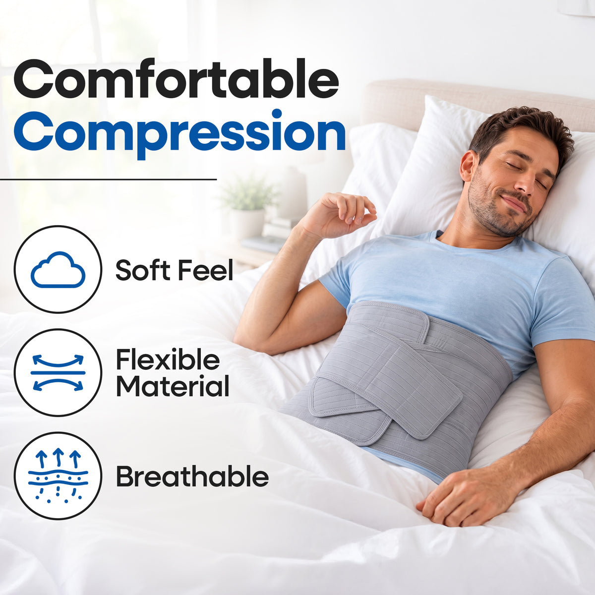 Ceinture abdominale unisexe post-opératoire avec bandes de compression