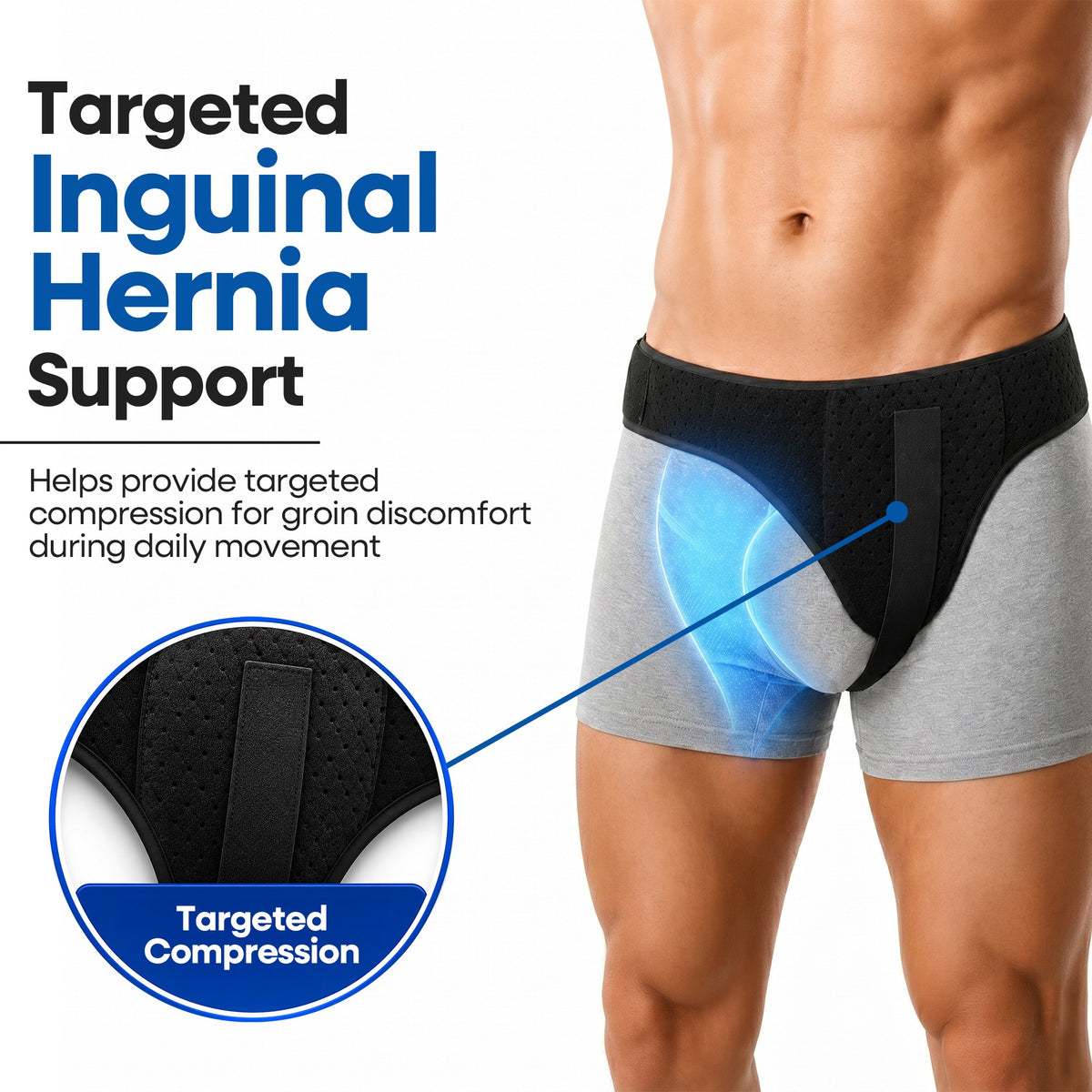 Ceinture Herniaire Inguinale pour Hommes (Convient aux deux côtés)