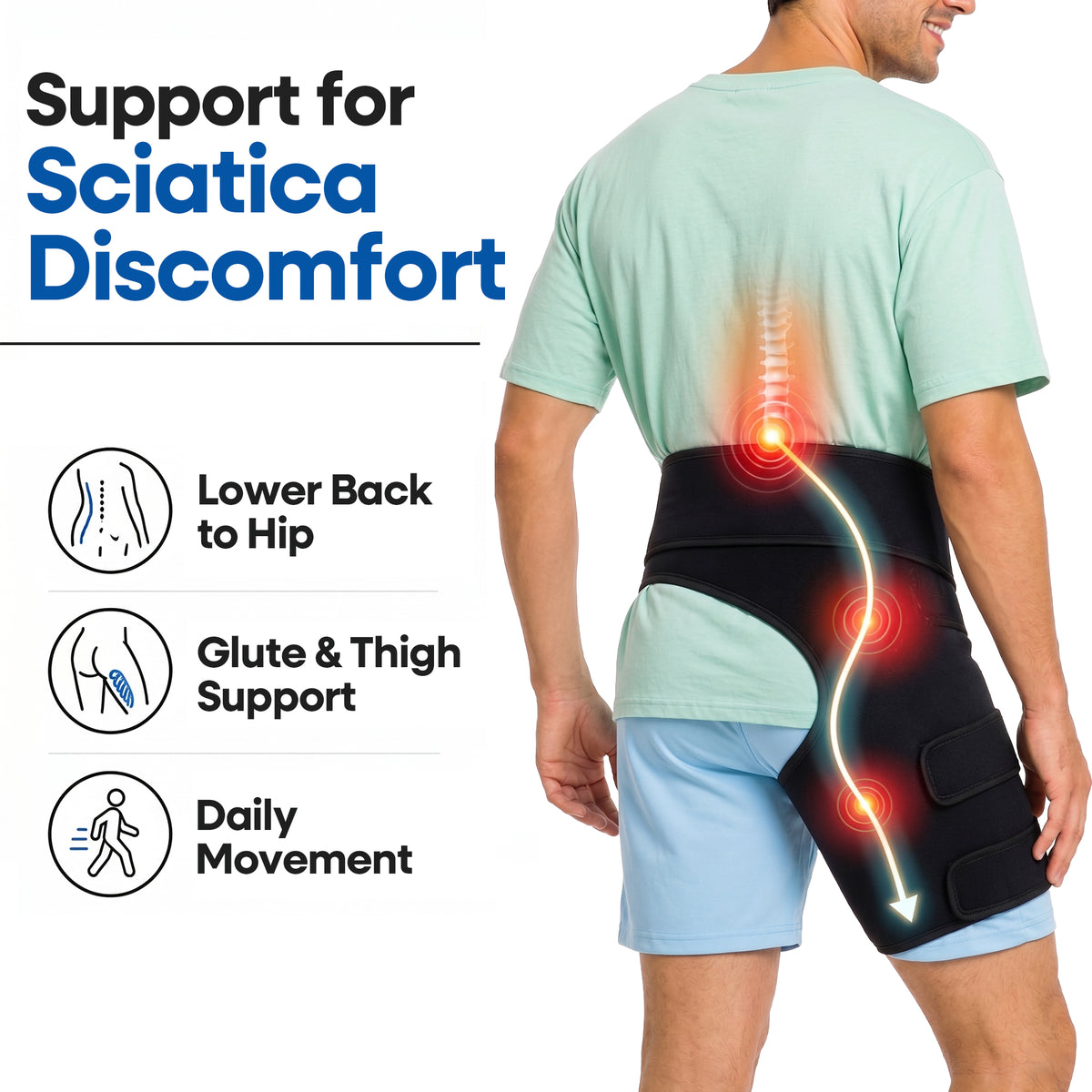 Faja de compresión unisex para aliviar el dolor de ciática