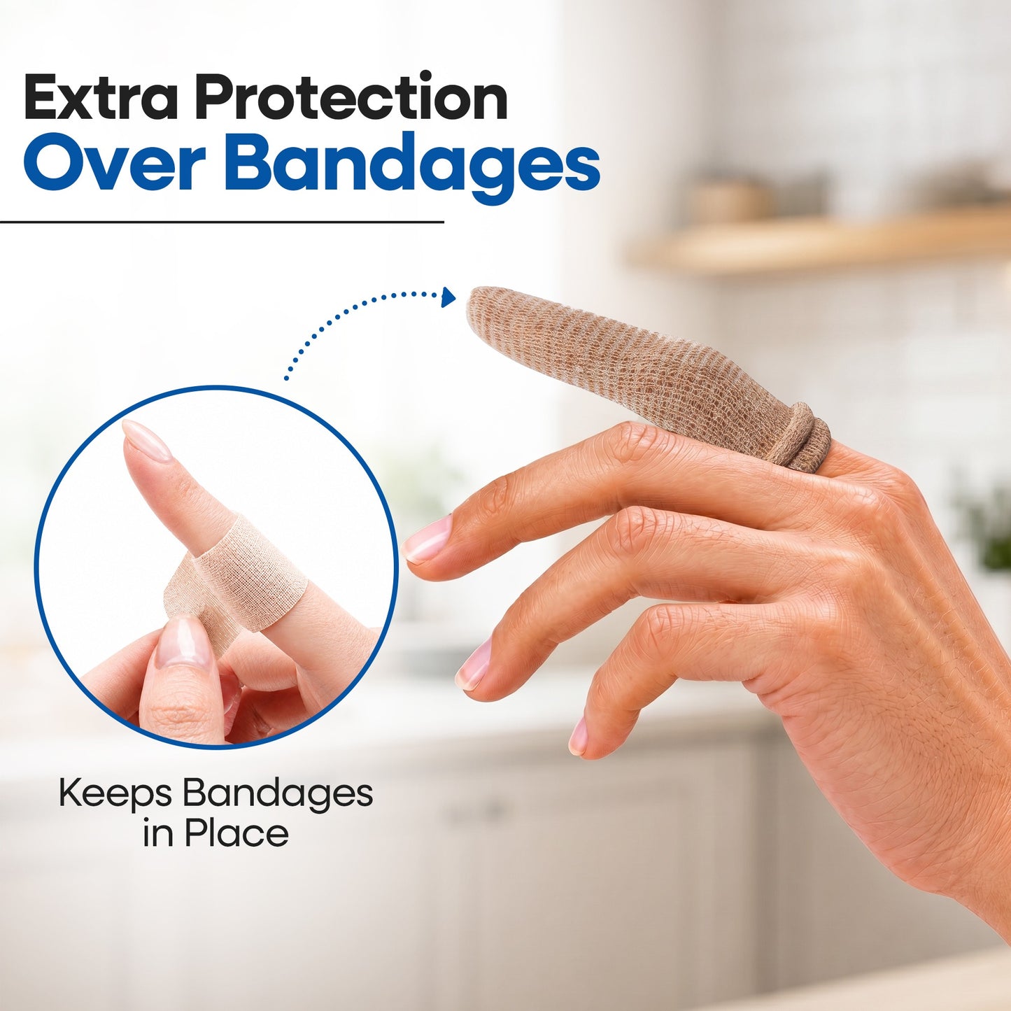 75 Pack Cotton Finger Cots - Finger Protectors for Wound Care