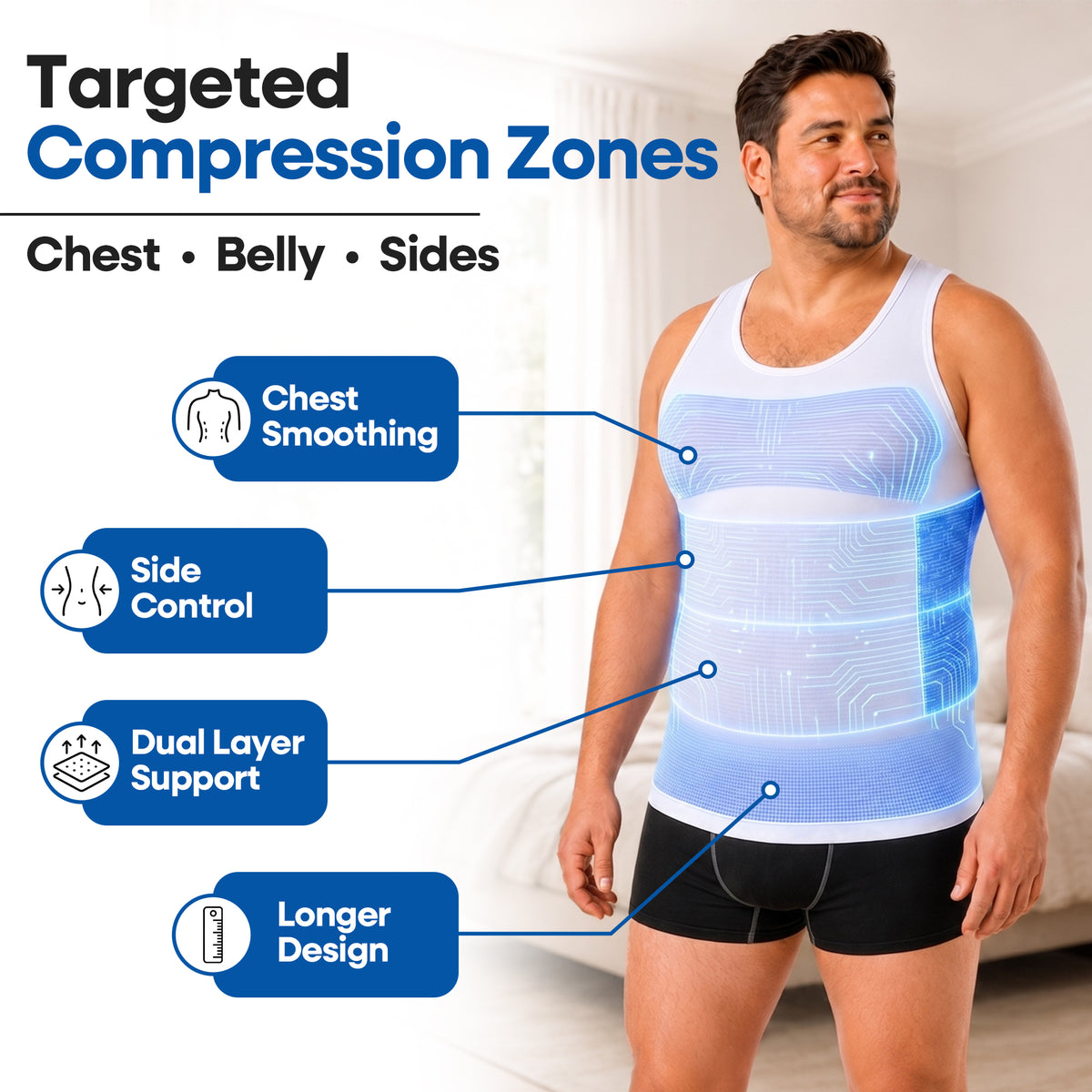 Débardeur gainant de compression amincissant pour homme