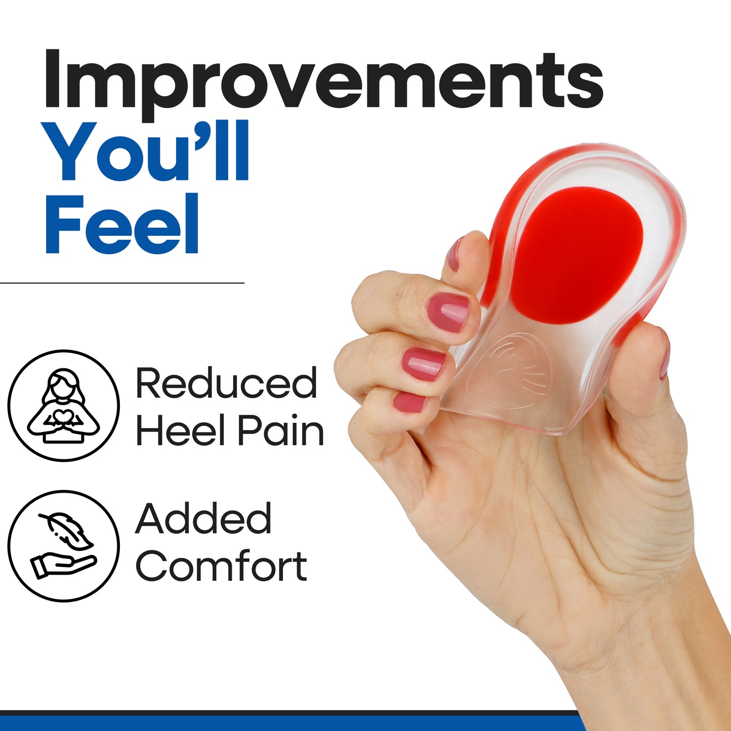 Gel Heel Cups for Heel Pain Relief | 3 Pairs
