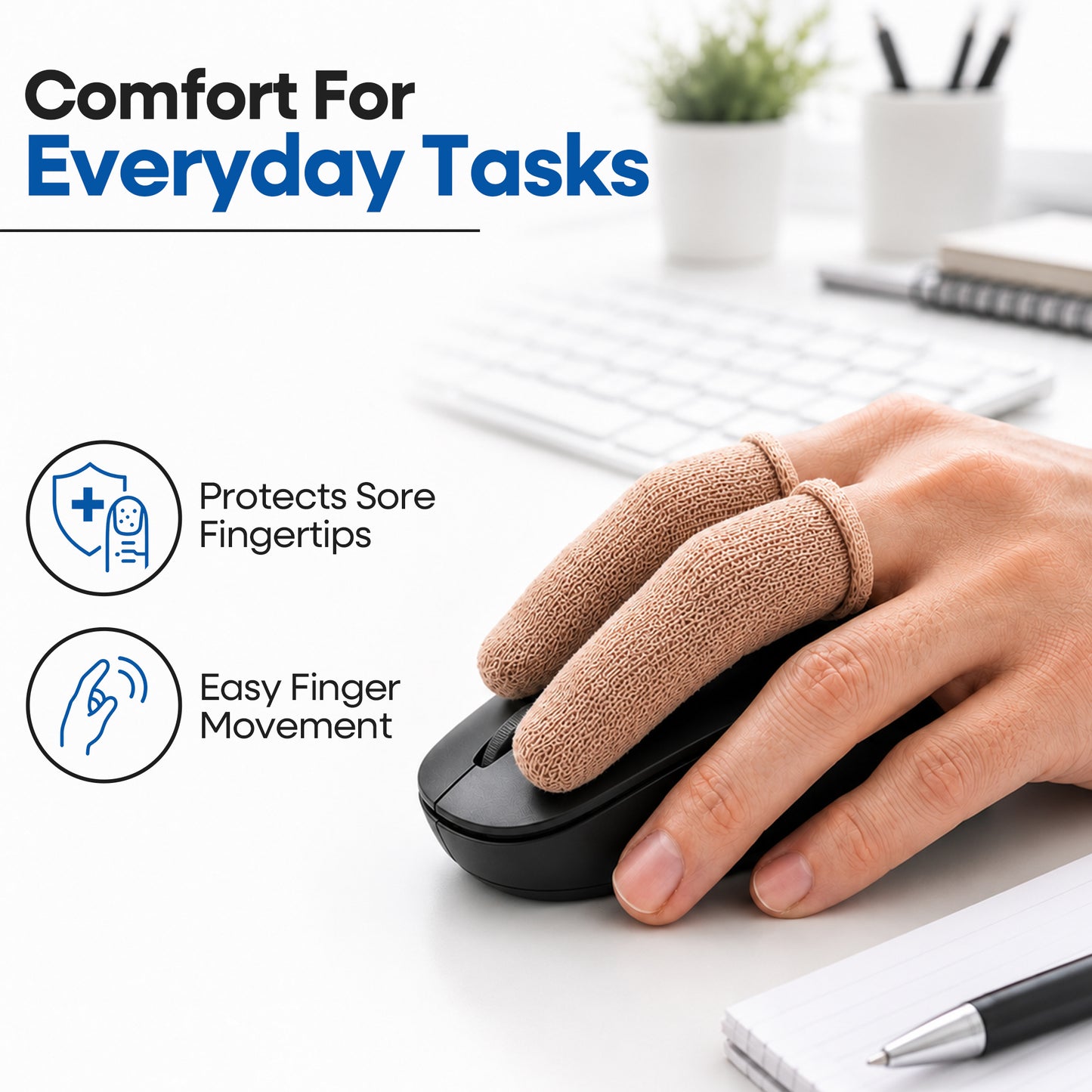 75 Pack Cotton Finger Cots - Finger Protectors for Wound Care