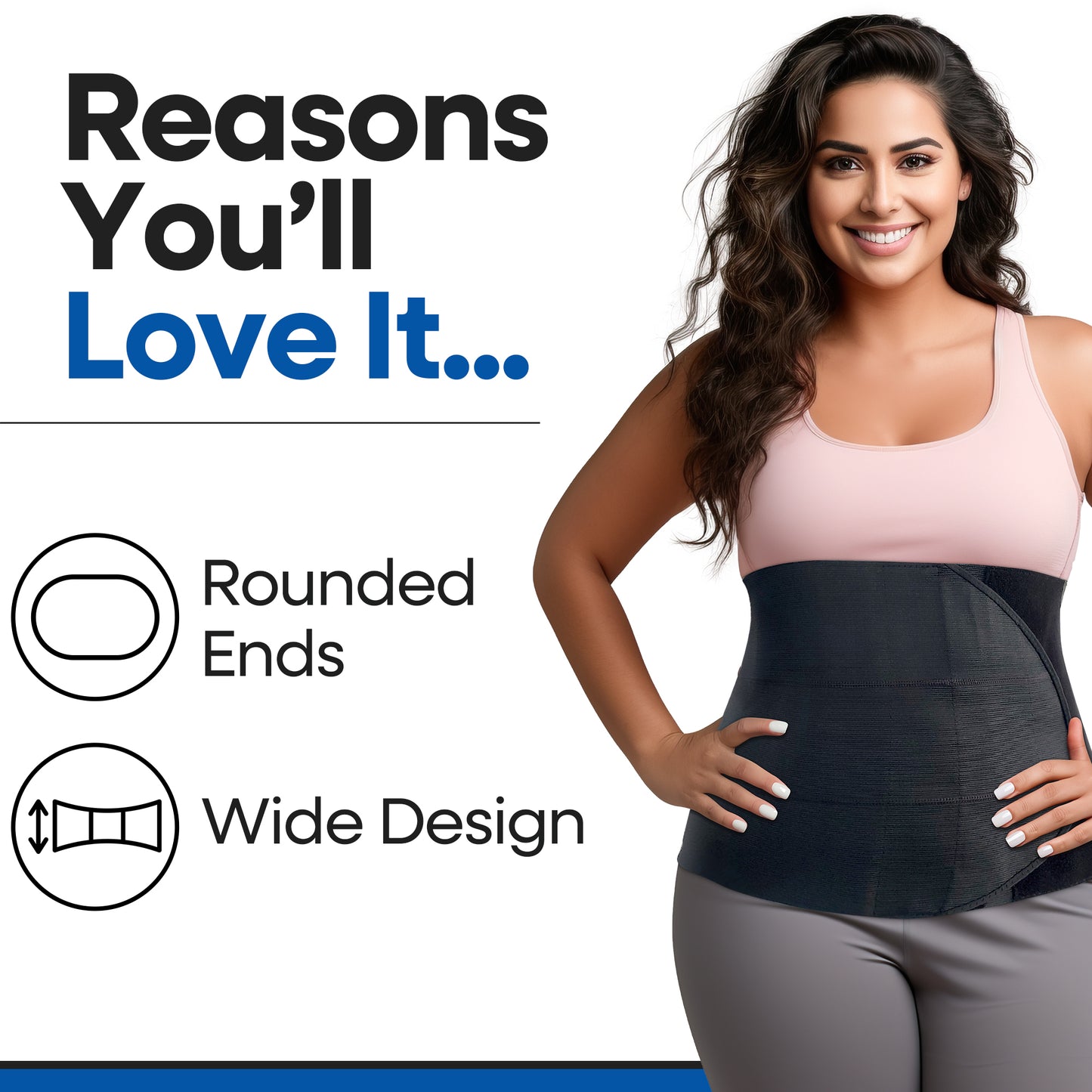 Unisex Plus Size 12" Wide Abdominal Binder Belly Wrap