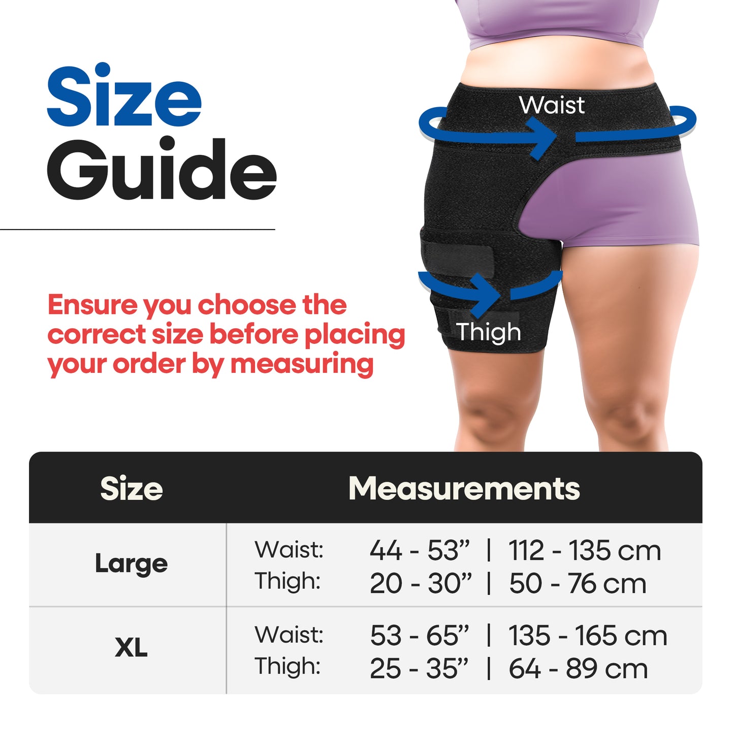 Unisex Plus Size Hip Brace Thigh Compression Sleeve
