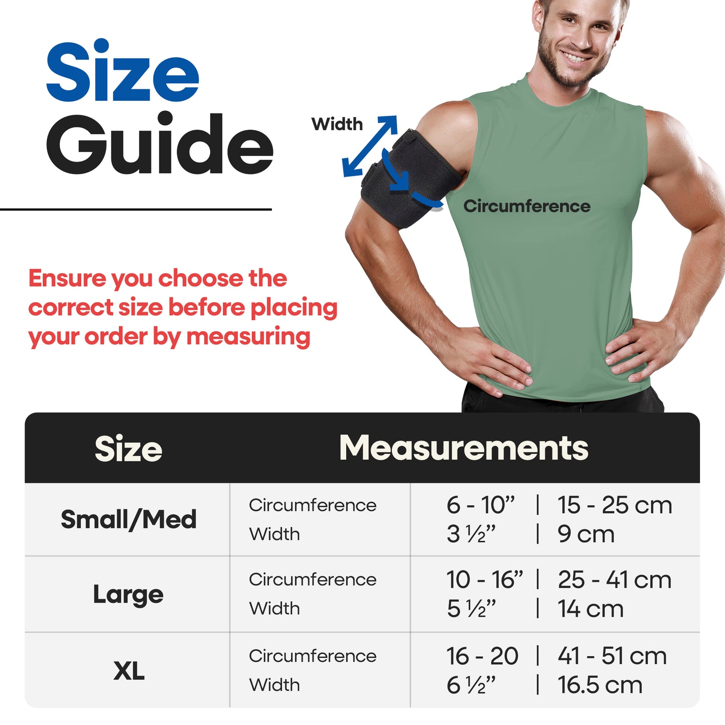 Unisex Bicep Tendonitis Brace & Compression Sleeve