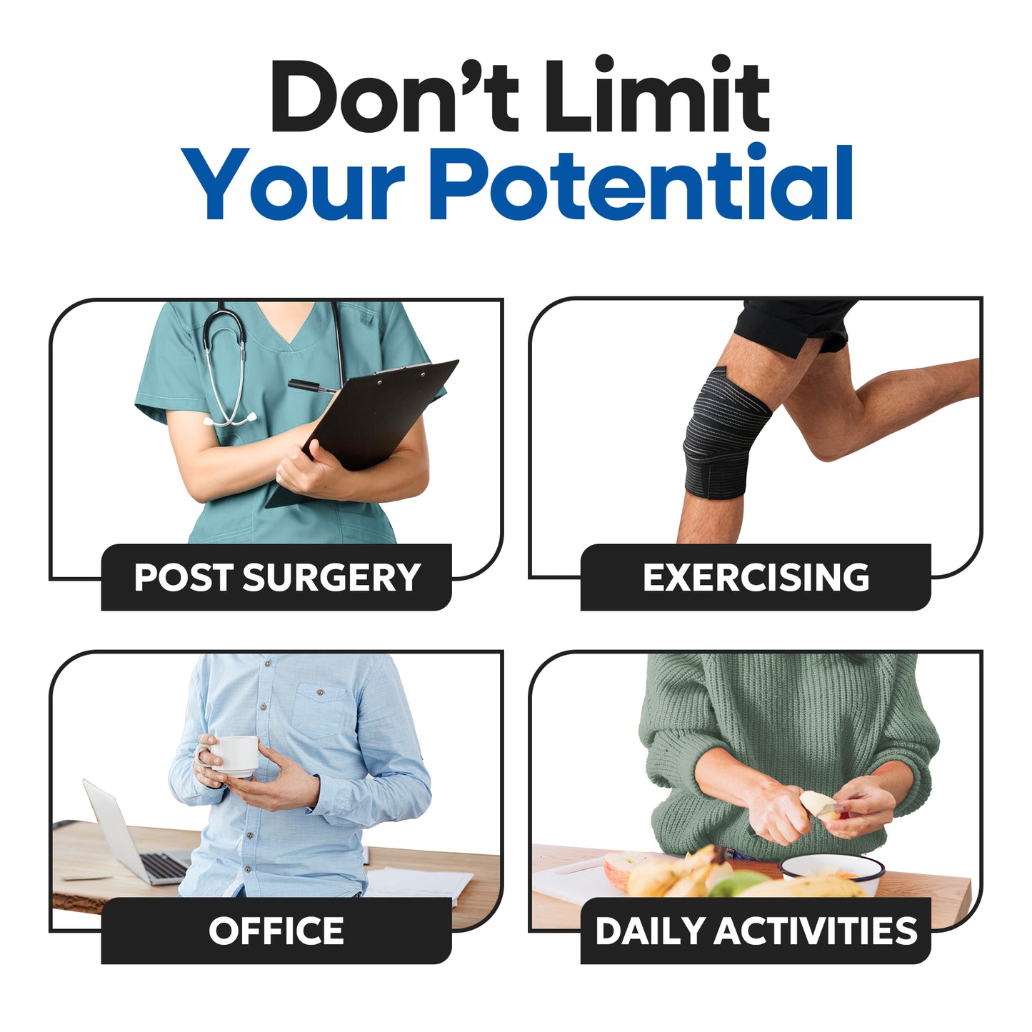 Elastic Knee Compression Wraps