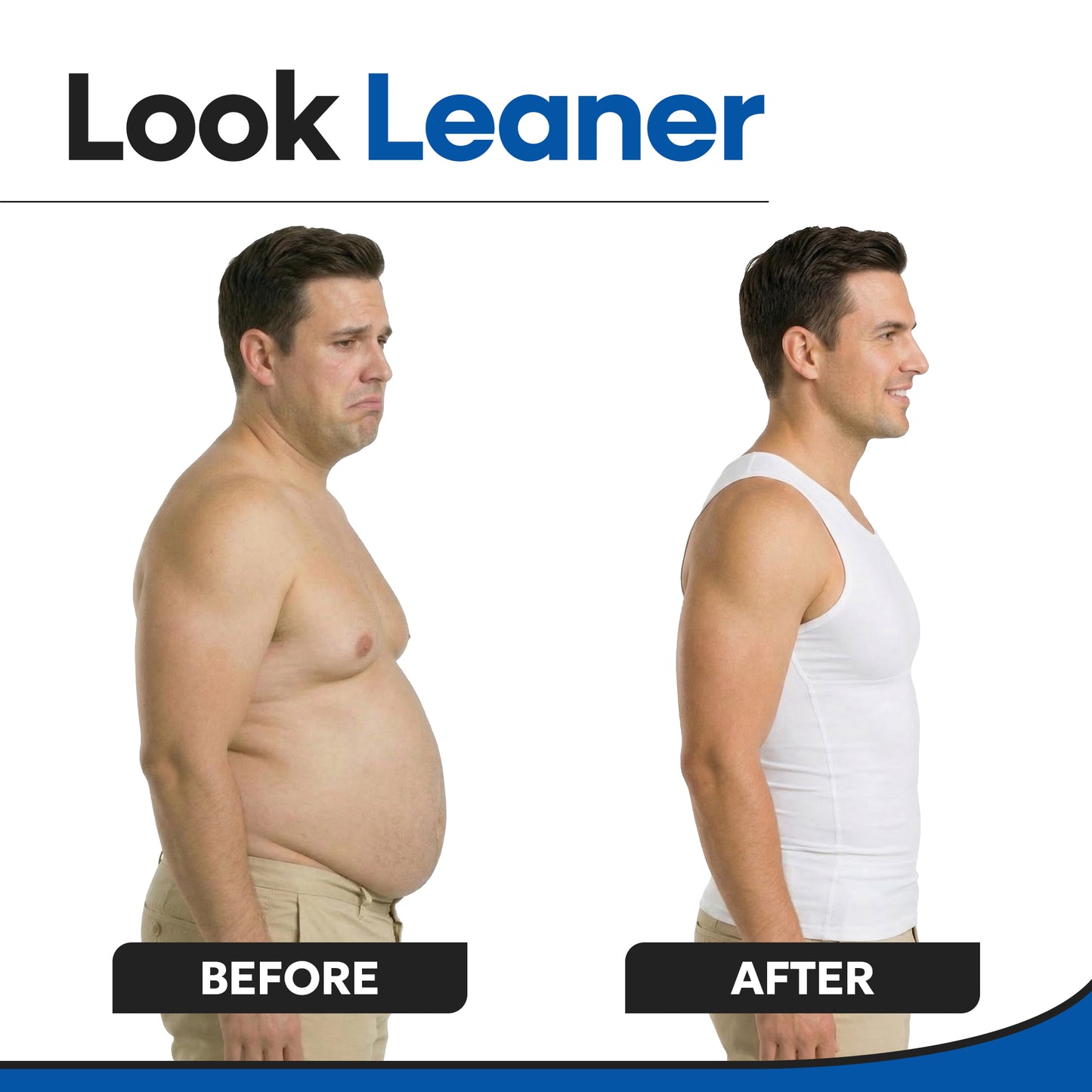 Mens Compression Slimming V-Neck Tank Top Shapewear