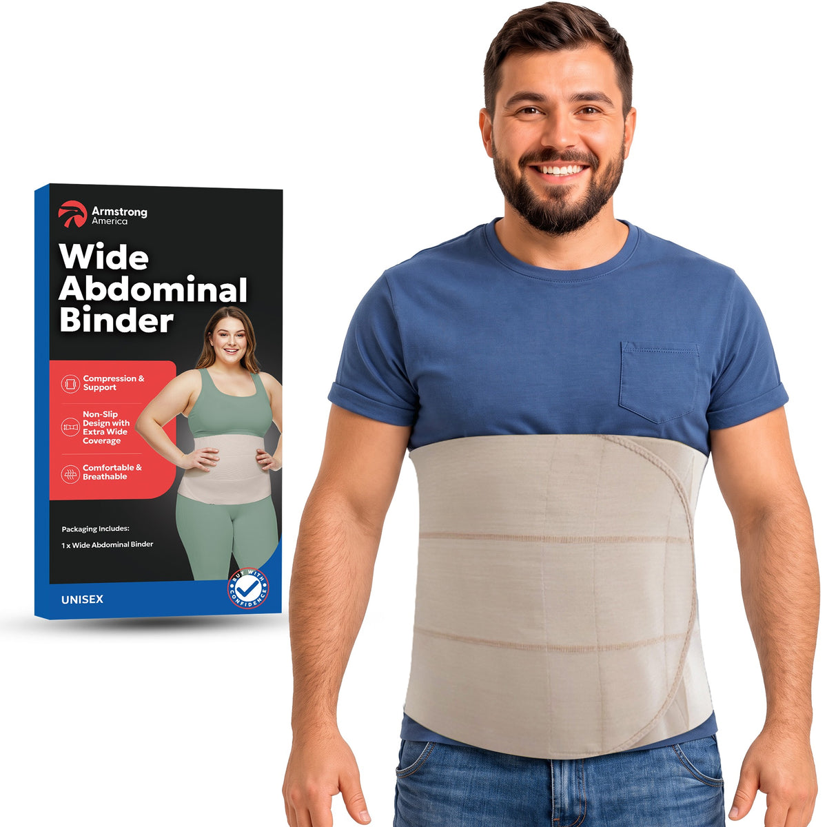 Faja Abdominal Unisex Tallas Grandes de 30,5 cm de Ancho
