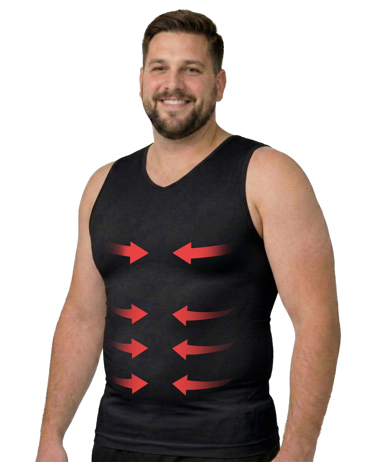 Débardeur sculptant amincissant col en V de compression pour homme