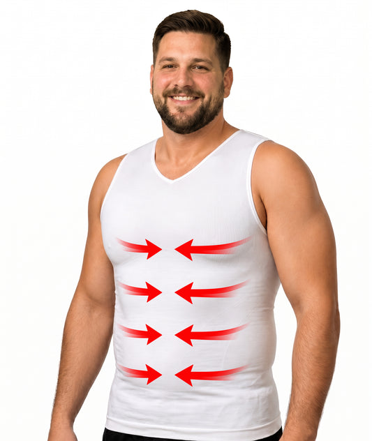 Débardeur sculptant amincissant col en V de compression pour homme