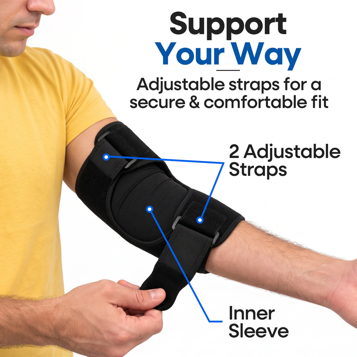 Codera unisex acolchada para bursitis | Con funda de compresión