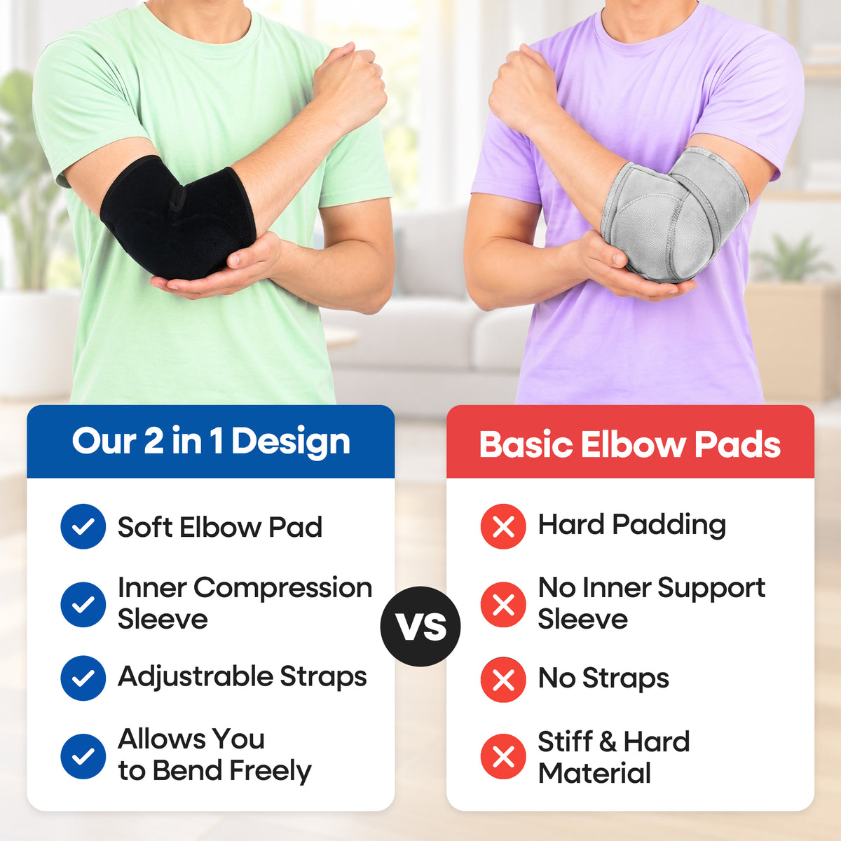 Codera unisex acolchada para bursitis | Con funda de compresión