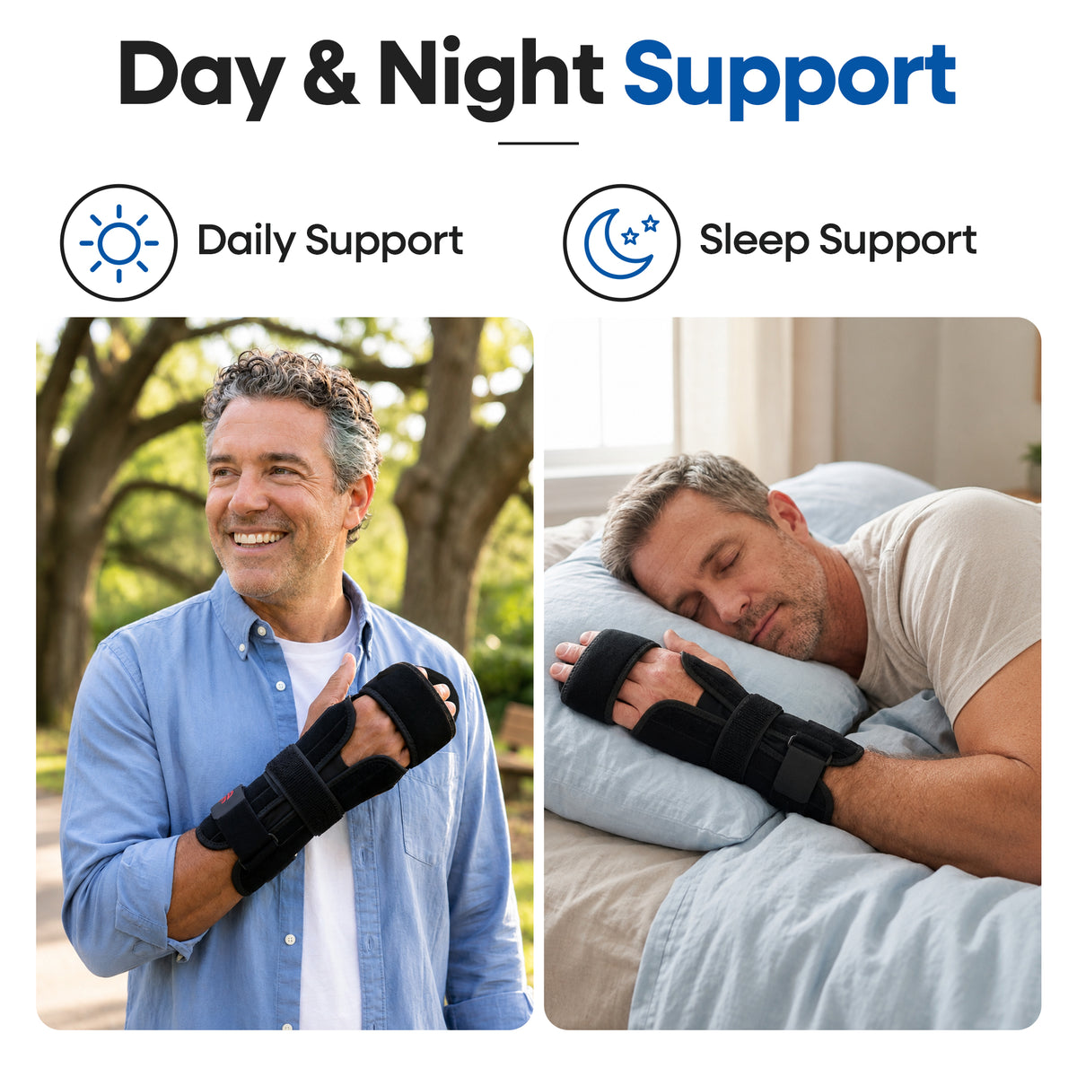 Resting Hand Splint for Stroke - Hand Brace with Finger Support Brace (Fits Both Hands)