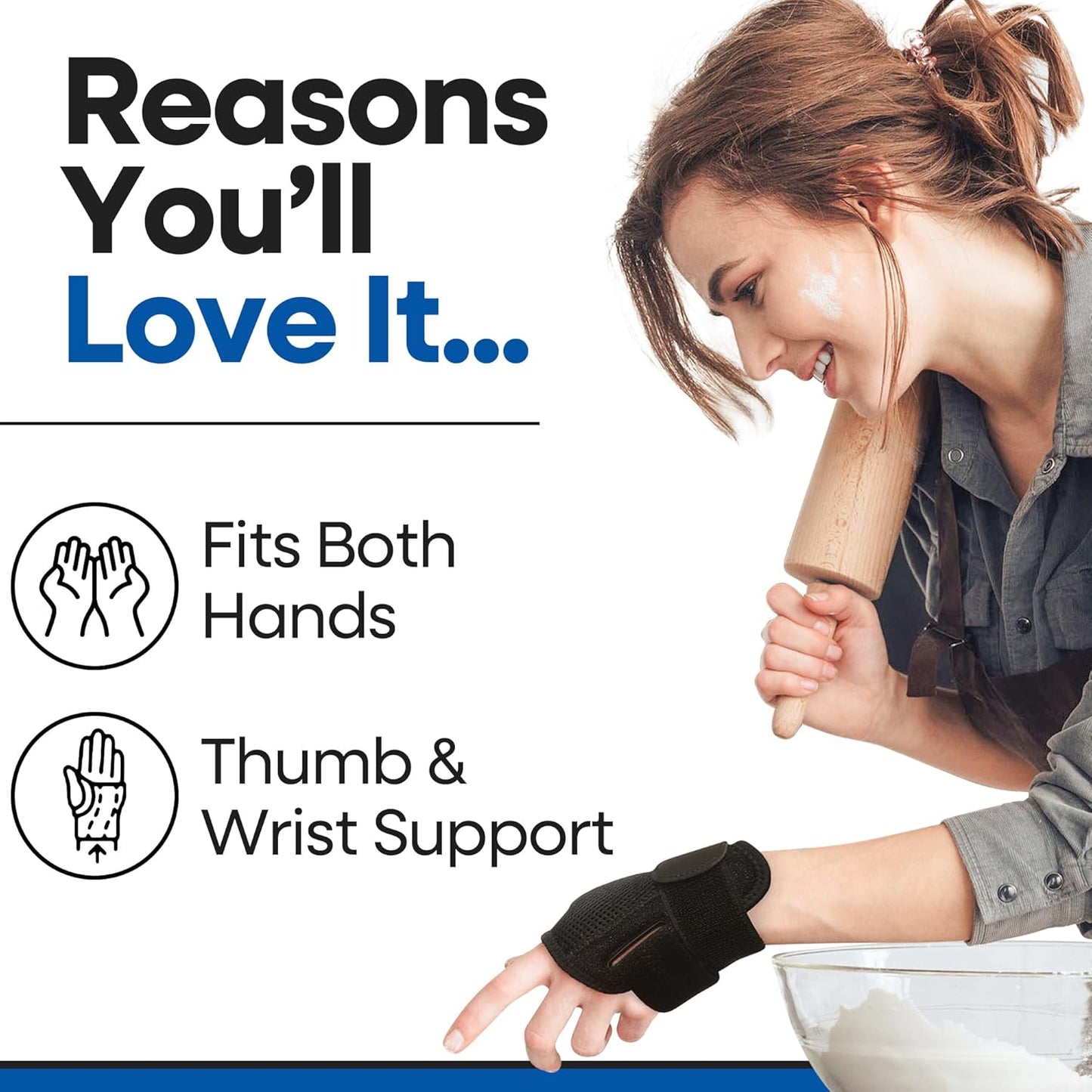 Thumb Brace with Wrist Support (Fits Both Hands)